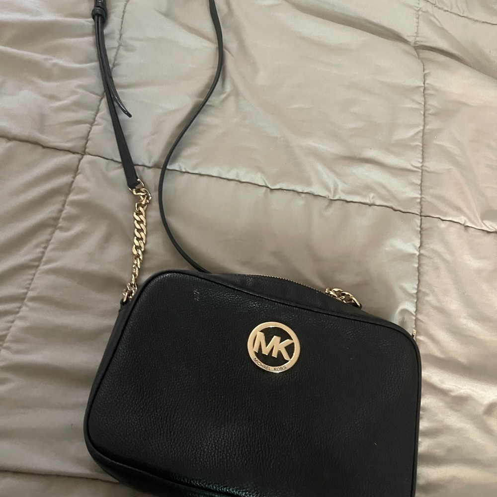 Michael Kors Black and Gold Crossbody Bag
